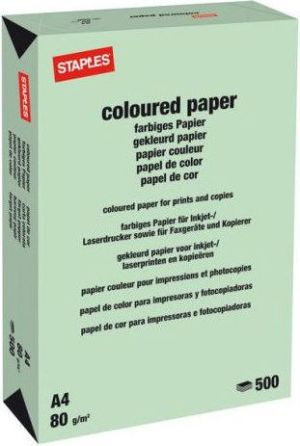 Staples Papier ksero Pastel Colours A4 80g zielony 500 arkuszy 1
