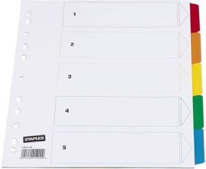 Staples Przekładki PVC A4, 5 kart kolorowe (C14400) 1