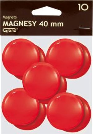 KW Trade Magnesy Grand 40 mm czerwone op. 10 sztuk 1