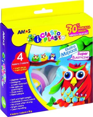 Amos Ciasto Plasto 4 kolory blister AMOS 1