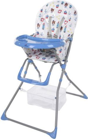 FUN BABY Krzesełko do karmienia dzieci, rozkładane - Basic- marine 1