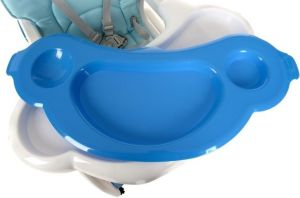 FUN BABY Krzesełko do karmienia dzieci 5 w 1 stolik, krzesełko, bujak + kółka - biało-niebieskie 10
