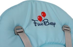 FUN BABY Krzesełko do karmienia dzieci 5 w 1 stolik, krzesełko, bujak + kółka - biało-niebieskie 11