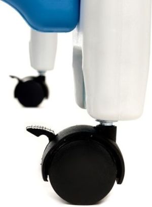 FUN BABY Krzesełko do karmienia dzieci 5 w 1 stolik, krzesełko, bujak + kółka - biało-niebieskie 16