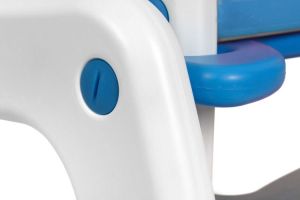FUN BABY Krzesełko do karmienia dzieci 5 w 1 stolik, krzesełko, bujak + kółka - biało-niebieskie 17