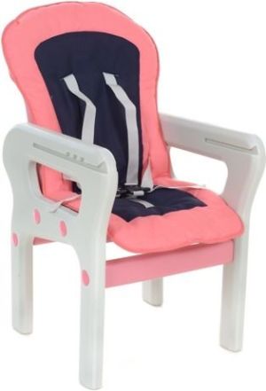 FUN BABY Krzesełko do karmienia dzieci 4 w 1 stolik, krzesełko, kółka z funkcją blokady - różowe 6