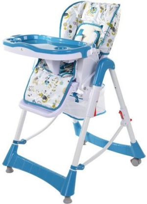 FUN BABY Krzesełko do karmienia dzieci PRIMA, składane, niebieskie 1