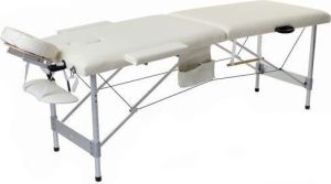 PROFIBED Łóżko do masażu 2 segmentowe aluminiowe o szerokości 70 cm, beżowe 1