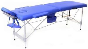 PROFIBED Łóżko do masażu 2 segmentowe aluminiowe o szerokości 70 cm, niebieskie 1