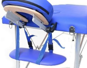 PROFIBED Łóżko do masażu 2 segmentowe aluminiowe o szerokości 70 cm, niebieskie 2