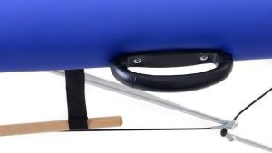 PROFIBED Łóżko do masażu 2 segmentowe aluminiowe o szerokości 70 cm, niebieskie 3