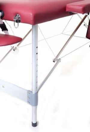 PROFIBED Łóżko do masażu 2 segmentowe aluminiowe, bordowe 4
