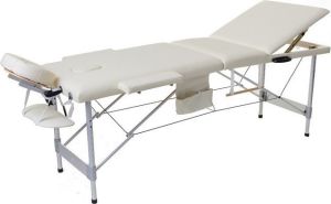 PROFIBED Łóżko do masażu 3 segmentowe aluminiowe o szerokości 70 cm, beżowe 1