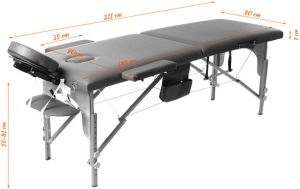PROFIBED Łóżko do masażu 2 segmentowe drewniane o szerokości 70 cm, czarne 10