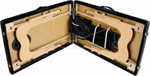 PROFIBED Łóżko do masażu 2 segmentowe drewniane o szerokości 70 cm, czarne 4