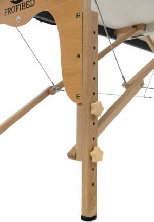 PROFIBED Łóżko do masażu 2 segmentowe drewniane o szerokości 70 cm, czarne 7