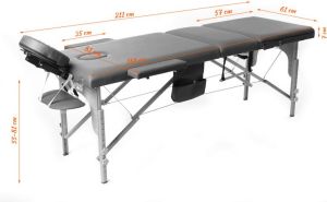 PROFIBED Łóżko do masażu 3 segmentowe drewniane, bordowe 10