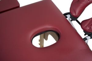 PROFIBED Łóżko do masażu 3 segmentowe drewniane, bordowe 4