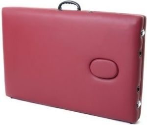 PROFIBED Łóżko do masażu 3 segmentowe drewniane, bordowe 8