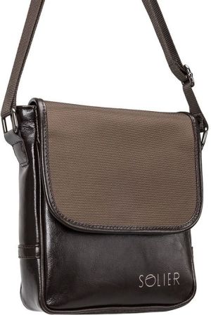 Solier Torba listonoszka skórzana brązowa 5