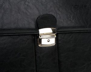 Solier Teczka męska biznesowa na dokumenty Czarna 4