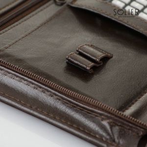 Solier Aktówka teczka biwuar na dokumenty Brązowa 6