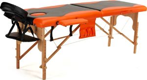 Bodyfit Łóżko do masażu 2 segmentowe dwukolorowe czarno - pomarańczowe (1041) 2