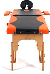 Bodyfit Łóżko do masażu 2 segmentowe dwukolorowe czarno - pomarańczowe (1041) 3