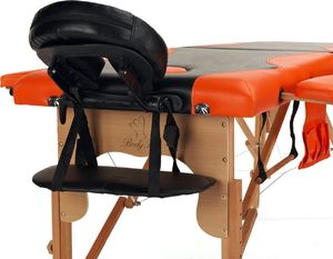 Bodyfit Łóżko do masażu 2 segmentowe dwukolorowe czarno - pomarańczowe (1041) 8
