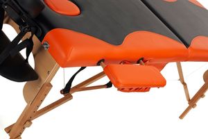 Bodyfit Łóżko do masażu 2 segmentowe dwukolorowe czarno - pomarańczowe (1041) 9