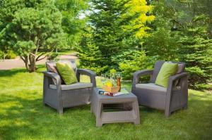 Allibert Zestaw mebli ogrodowych CORFU II WEEKEND - grafitowy 2