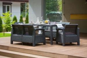 Allibert Zestaw mebli ogrodowych CORFU II FIESTA - grafitowy 3