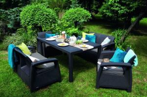 Allibert Zestaw mebli ogrodowych CORFU II FIESTA - grafitowy 4