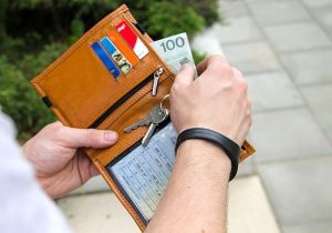 Solier Brązowe skórzane portfel etui na paszport SOLIER ALIVIA 6