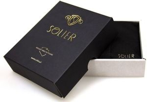 Solier Brązowe skórzane portfel etui na paszport SOLIER ALIVIA 7