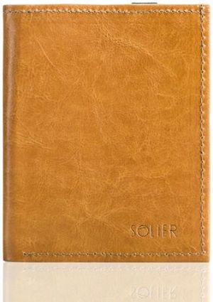 Solier Jasno brązowe skórzane portfel etui na paszport SOLIER ALEXANDRIA 1