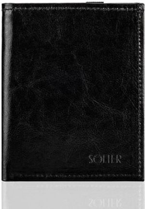 Solier Czarne skórzane portfel etui na paszport SOLIER AMAYA 1