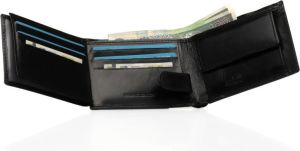 Solier Elegancki czarny skórzany męski portfel SOLIER RFID secure 1