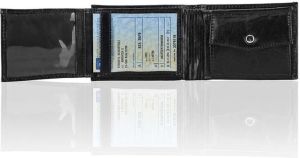 Solier Elegancki czarny skórzany męski portfel SOLIER TESSA 3