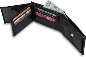 Solier Elegancki czarny skórzany męski portfel SOLIER TESSA 5