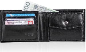 Solier Elegancki czarny skórzany męski portfel SOLIER TESSA 6