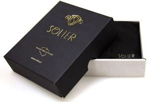 Solier Elegancki czarny skórzany męski portfel SOLIER TESSA 9