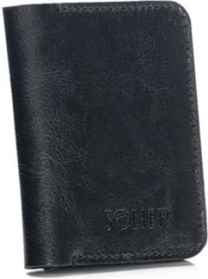 Solier Cienki skórzany męski portfel z bilonówką SOLIER SLIM CZARNY 1