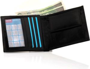 Solier Elegancki czarny skórzany męski portfel SOLIER RFID secure 1