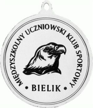 Victoria Sport Medal srebrny biathlon z miejscem na emblemat 25 mm grawerowaniem laserem- RMI 1