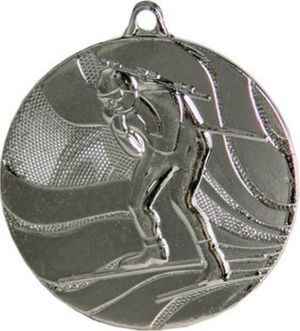 Victoria Sport Medal srebrny biathlon z miejscem na emblemat 25 mm - medal stalowy 1