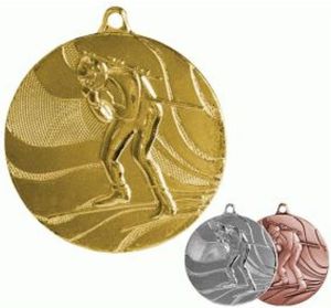 Victoria Sport Medal złoty biathlon z miejscem na emblemat 25 mm - medal stalowy 1