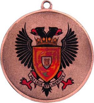 Victoria Sport Medal brązowy biathlon z miejscem na emblemat 25 mm z nadrukiem kolorowym LuxorJet 1