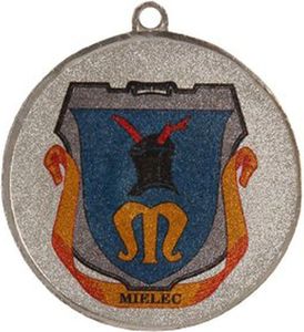 Victoria Sport Medal srebrny z miejscem na emblemat 25 mm - medal stalowy z nadrukiem kolorowym LuxorJet 1