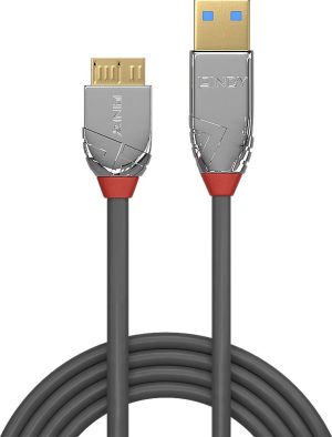 Kabel USB Lindy USB-A - micro-B 1 m Srebrny (36657) 2